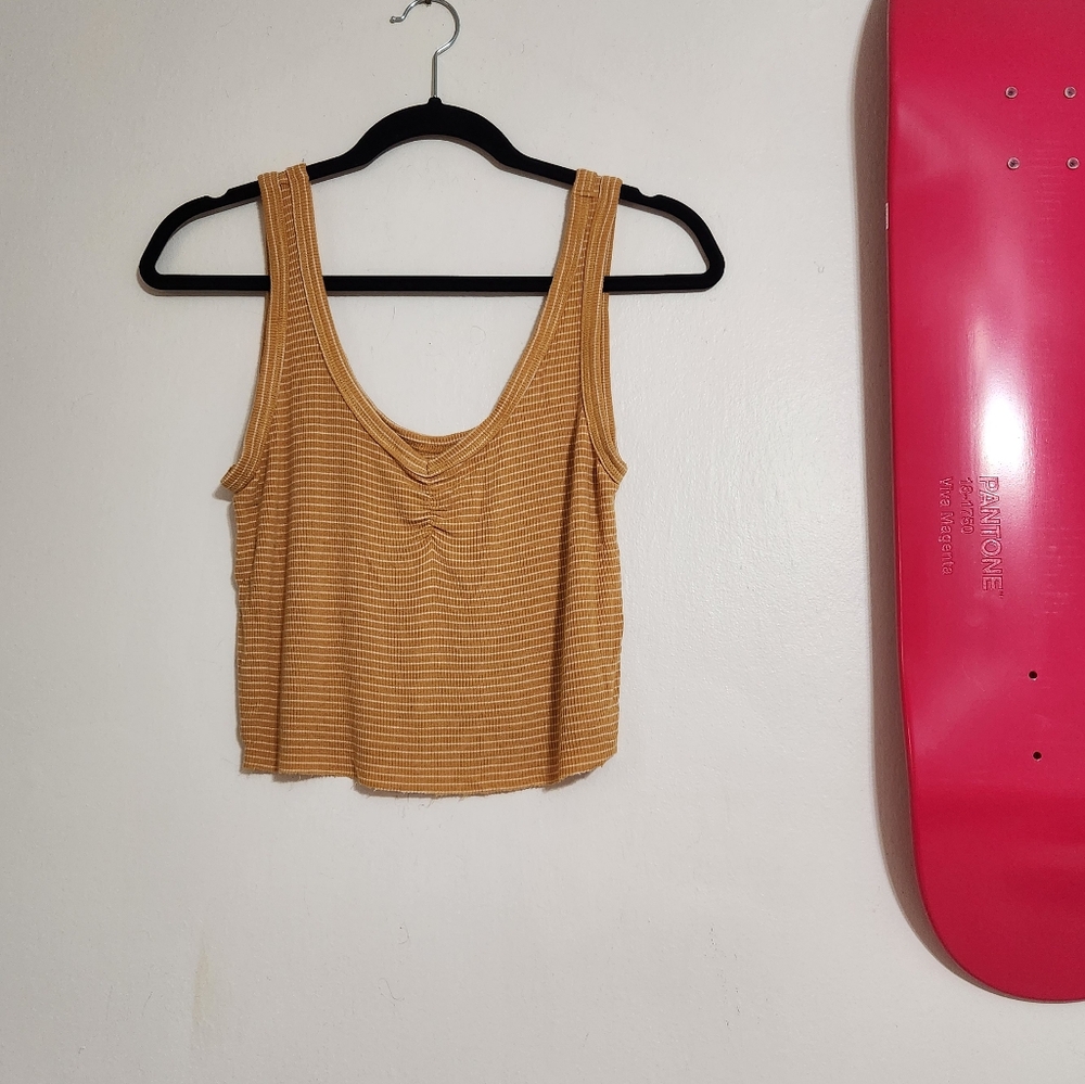 Mustard Ribbed Women's Top